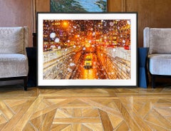 Manhattan en tempête de neige - Abstraction dorée