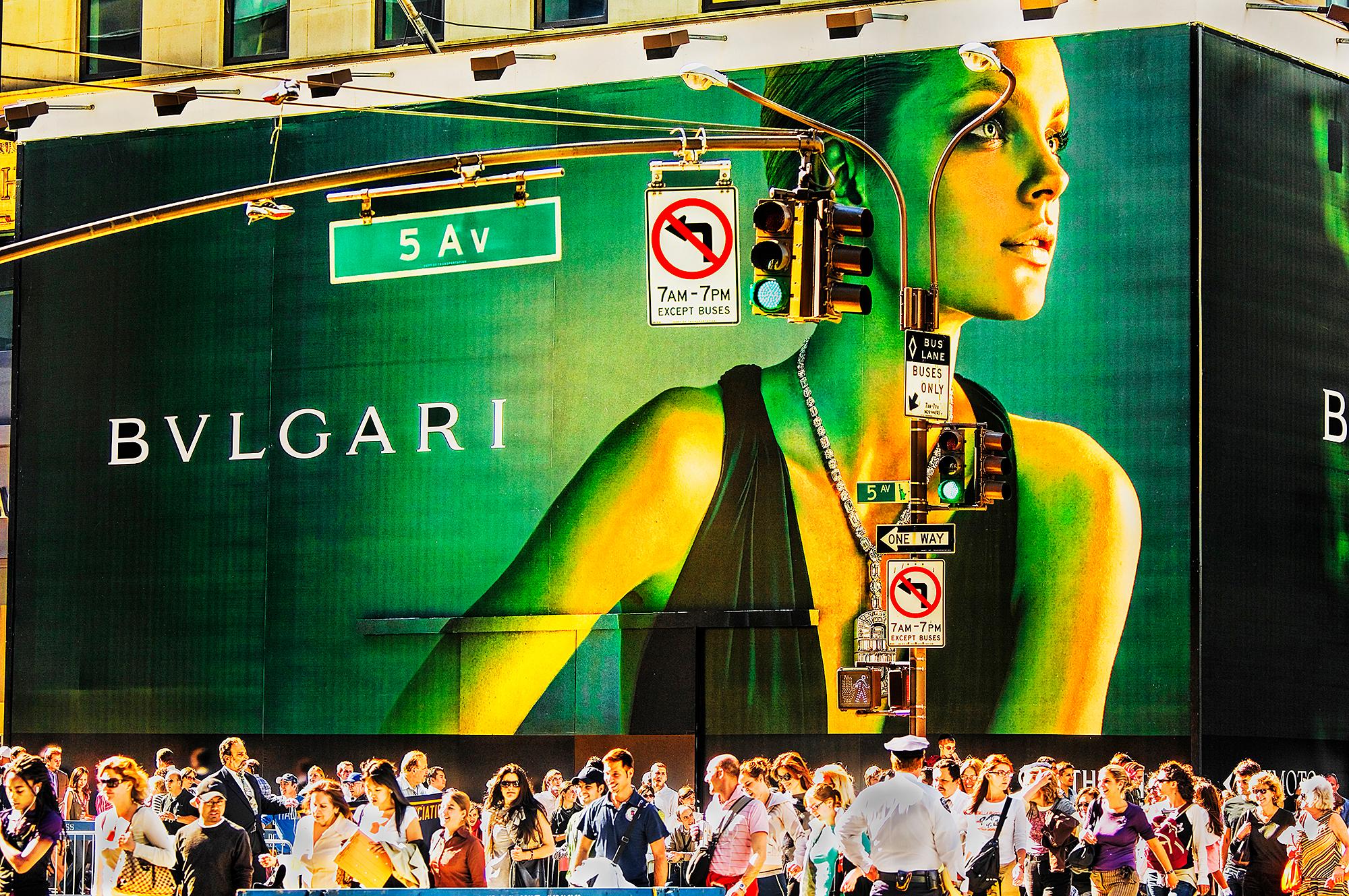 Manhattan Street Scene With Glamours Billboard ( Street Photography ) 