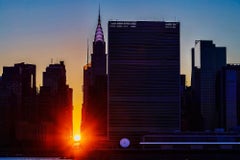 Manhattanhenge with Chrysler Building at Sunset