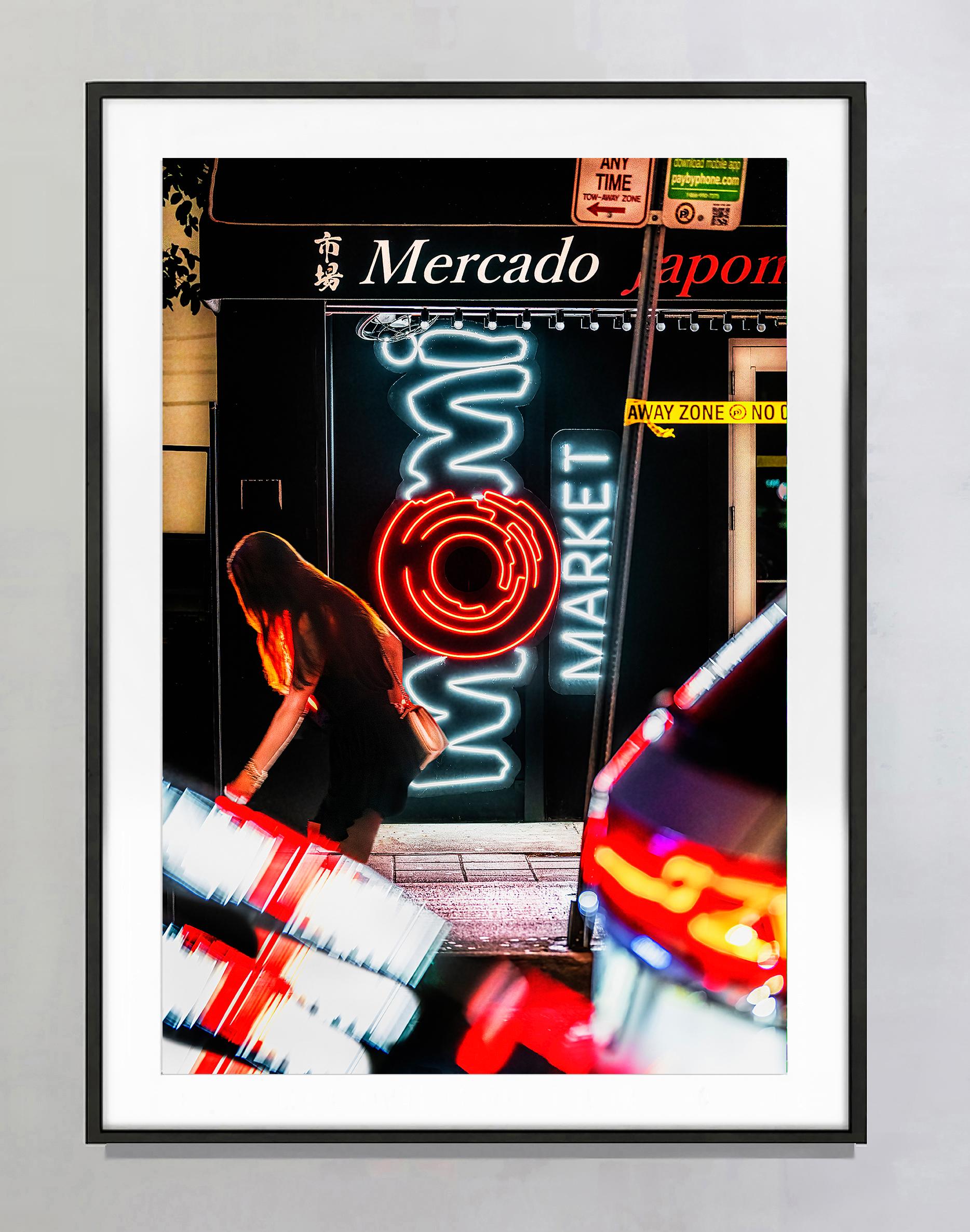 Miami de noche, escena callejera de Brickell Avenue Abstracción de neón en venta 3