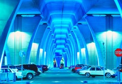 Vintage Miami Causeway in Blue,  Street Photography by Mitchell Funk