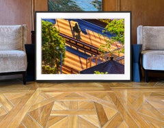 Motorcycle on Manhattan's East River Drive with Long Shadows