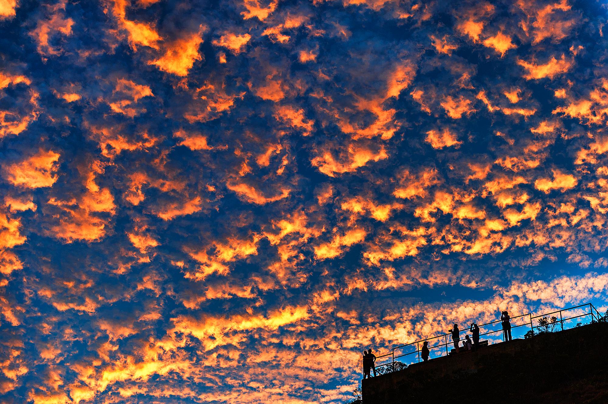 Mitchell Funk Landscape Photograph - Mystical Transcendent Orange Sunset Big Sky