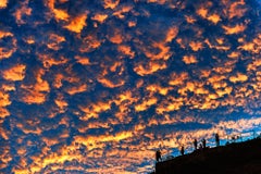 Mystisch Transzendent Orange Sonnenuntergang Großer Himmel
