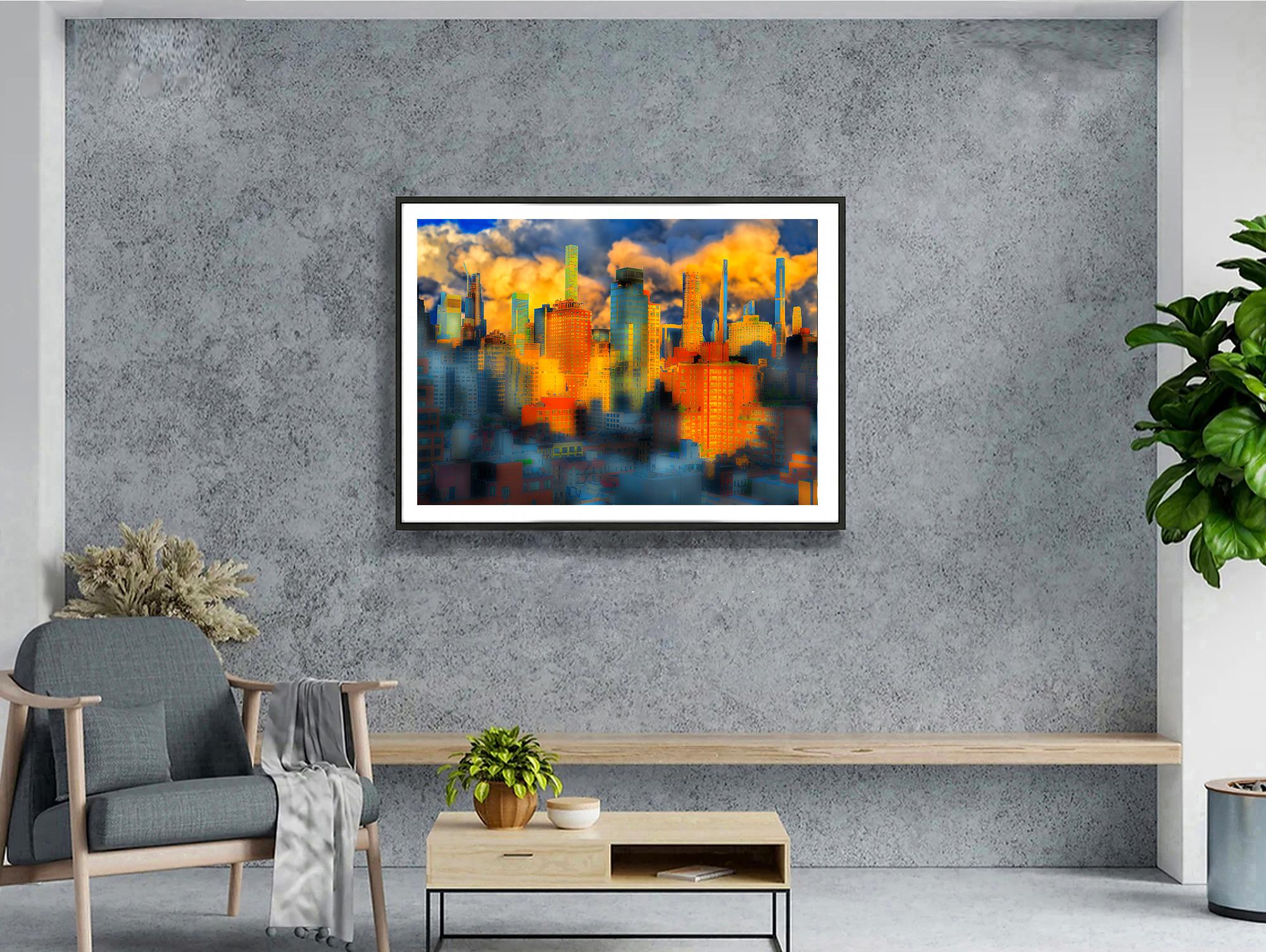 Nebbia a New York - Giochi di luce sullo skyline dell'Upper East Side - Photograph Surrealismo di Mitchell Funk