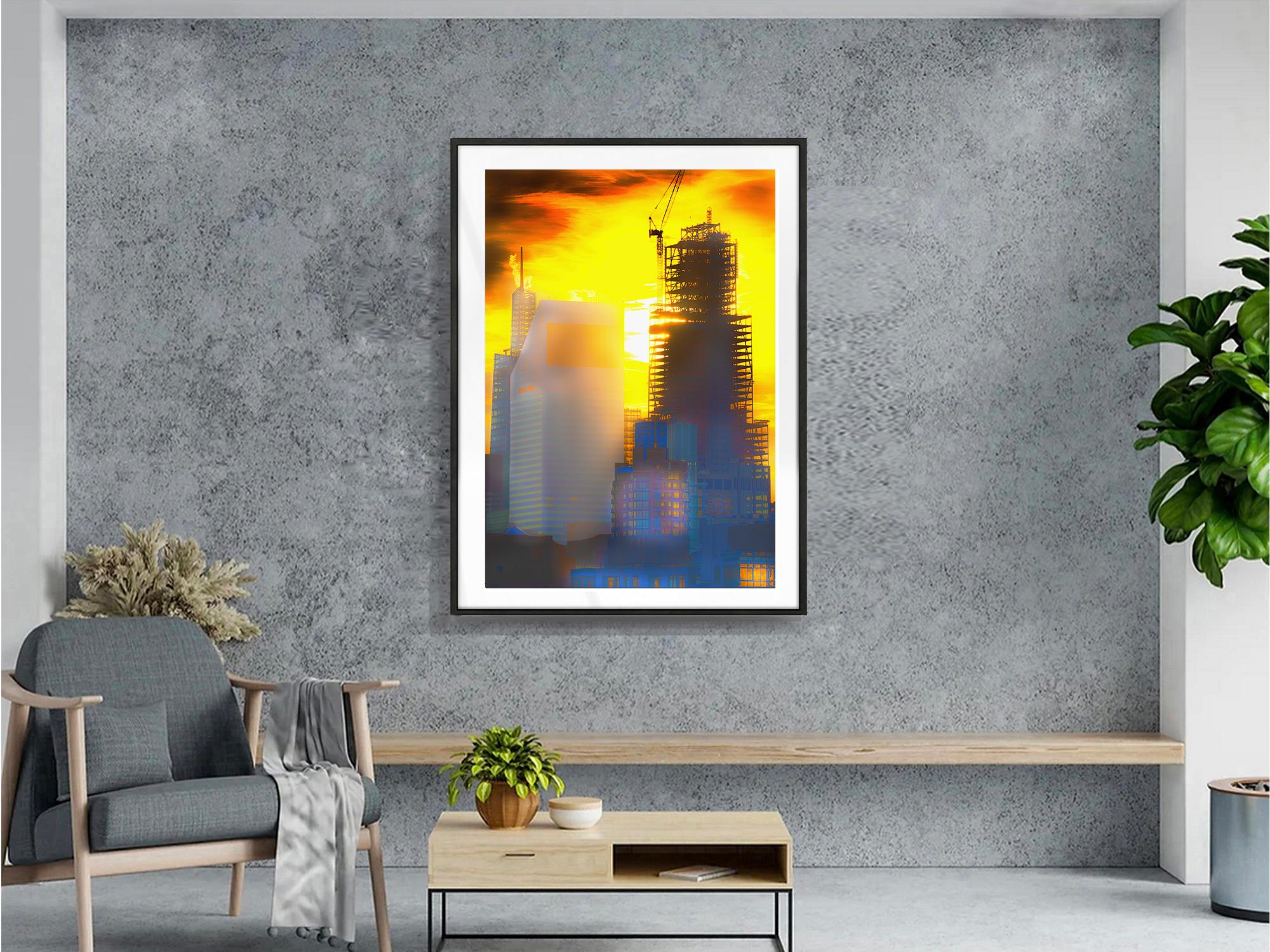 Rascacielos superalto de Nueva York  en Luz Angélica - Photograph Surrealista de Mitchell Funk