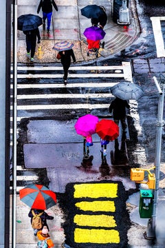 New York City Street Art: Literally - Hot Pink Umbrella -  Like Rothko 