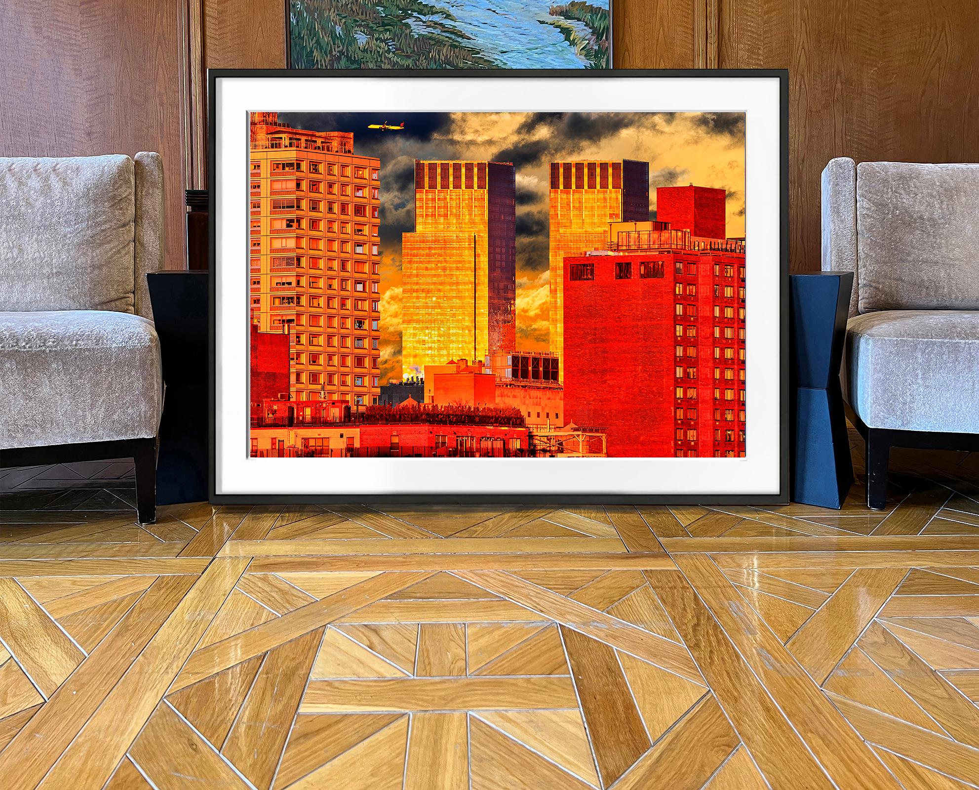New Yorker Skyline aus dem Central Park in Tiefgold und Orange (Impressionismus), Photograph, von Mitchell Funk