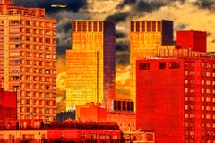 New Yorker Skyline aus dem Central Park in Tiefgold und Orange