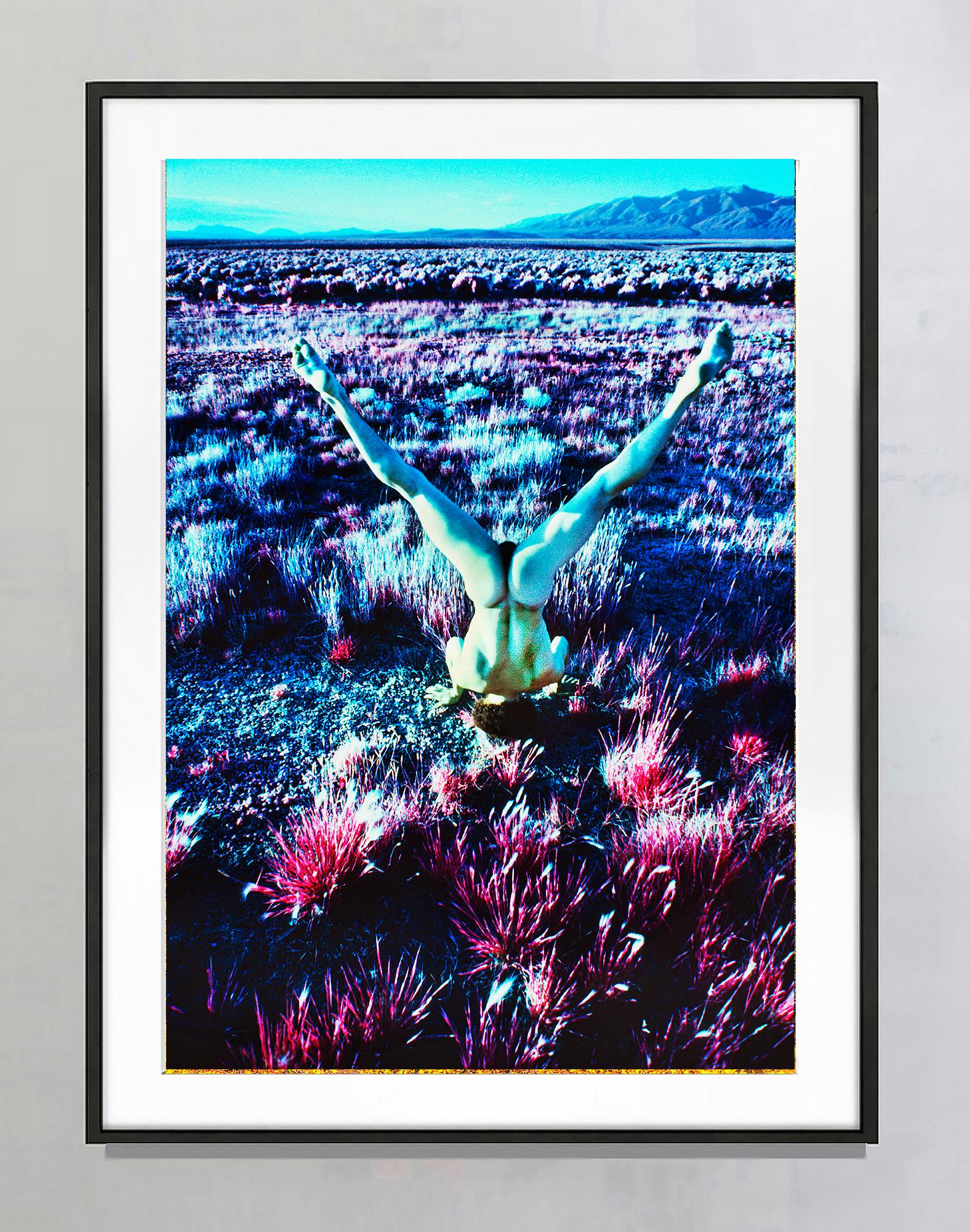 Nude Man Spouting in the Desert - Gay Interest-  Born from Mother Earth - Photograph by Mitchell Funk
