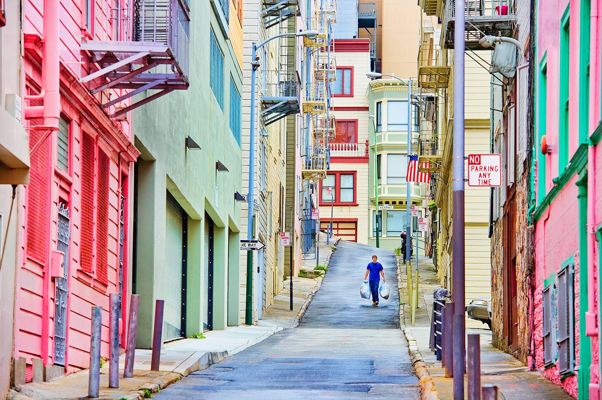 Pastellfarbene Alley, San Francisco
