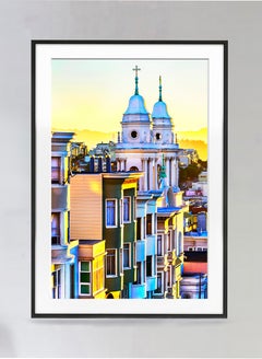 Paleta de colores pastel de  Russian Hill, San Francisco con luz dorada