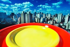 Retro Plate Invasion - SciFi  in Primary Colors  - Architecture 