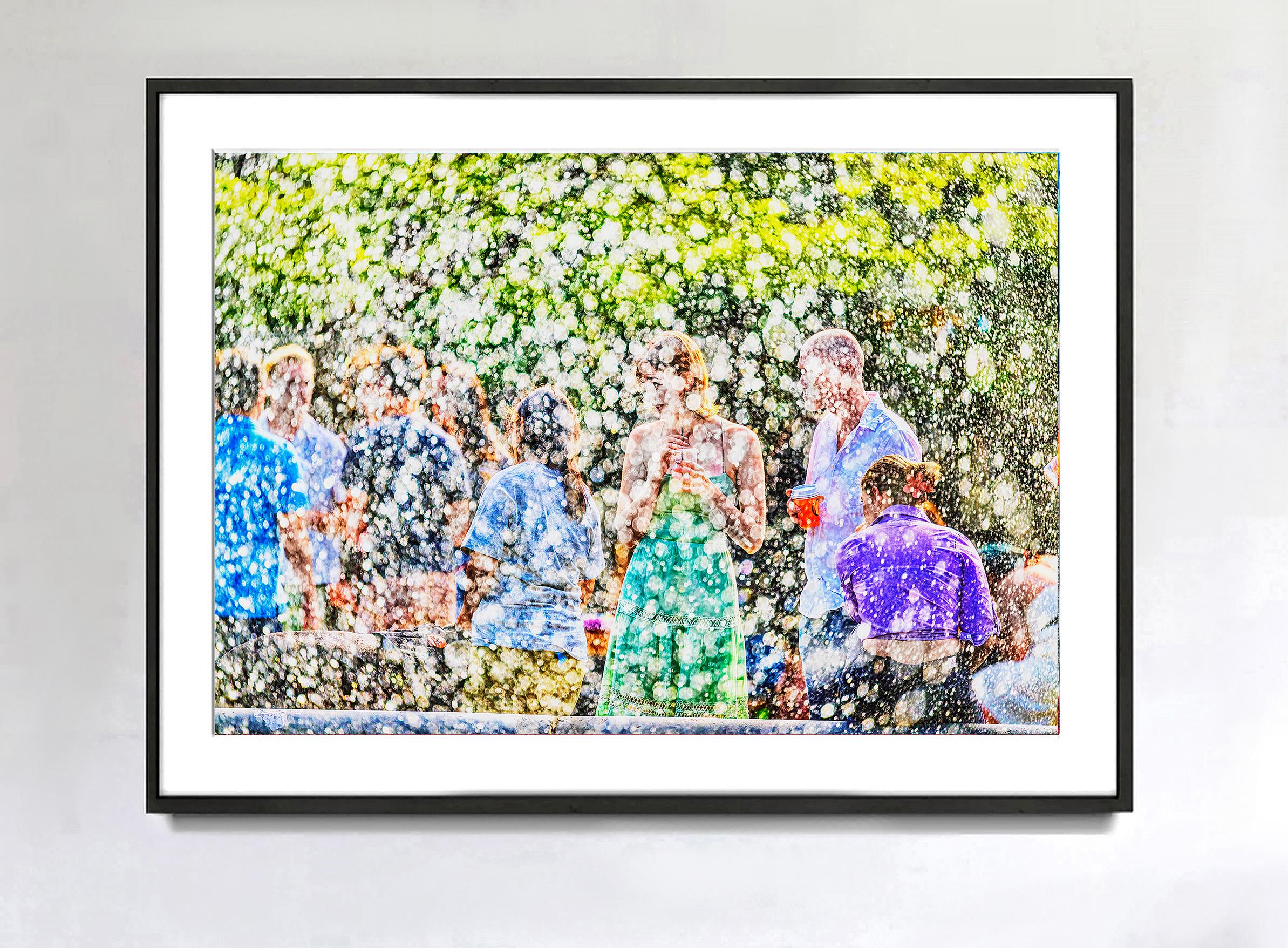 Escena postimpresionista de una fuente de Nueva York  - como Georges Seurat - Photograph de Mitchell Funk
