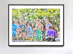 Post Impressionist New York City Fountain Scene  - like Georges Seurat