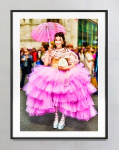Pretty Women in Pink at the Easter Parade, Signed Color Photography