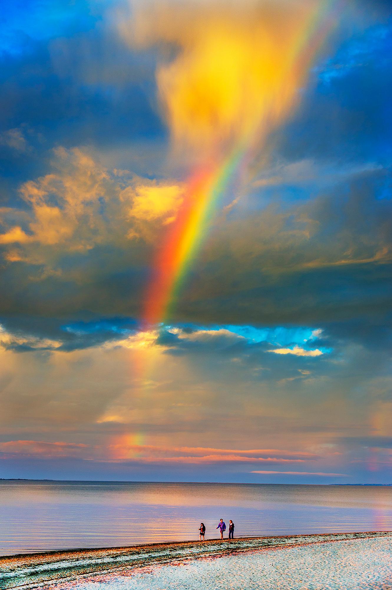 Mitchell Funk Color Photograph - Rainbow Through The Clouds, East Hampton New York