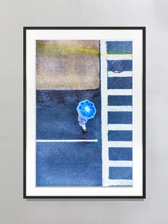 Rainy New York City Street Scene in Grays and Monochromatic Color