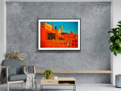 Red Brick Factory Long Island City with Empire State Building in Manhattan