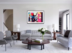 Red Hat and Pink Hat with mandolin. East Village New York City