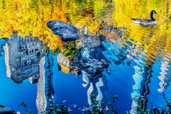 Reflections In Central Park Pond Of Skyscrapers