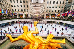 Rockefeller Center Skating  Ring Prometheus Paul Manship gilded, cast bronze