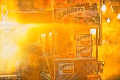 Sabrett Hot Dog-Verkäufer, Times Square,   Golden Goldenes Licht, Straßenfotografie