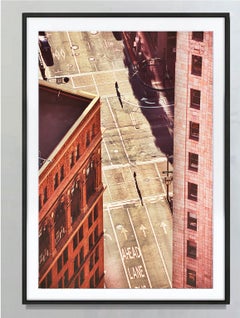 Mercado vacío. San Francisco Market Street Mirando hacia abajo Luz de la tarde