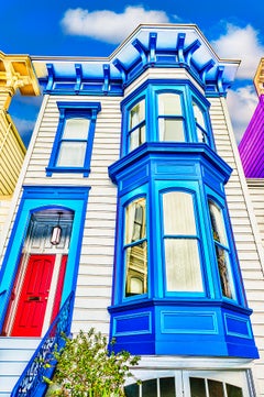 San Francisco Victorian House in Colorful Red Yellow and Blue, Architecture