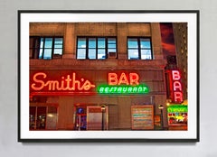 Smith's Bar Neon Signs In Hell's Kitchen , NYC, Fine Art Print Hahnemuhle Paper