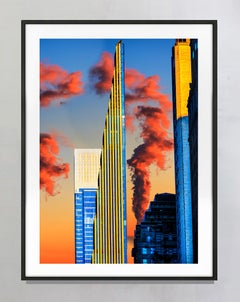Smoke Rising Behind Steinway Tower At Sunrise, New York City Skyscrapers