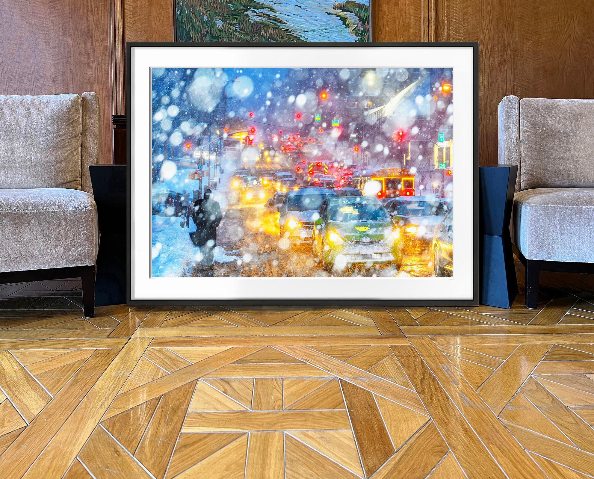 Traffico di neve a New York, fotografia astratta di Mitchell Funk in vendita 3