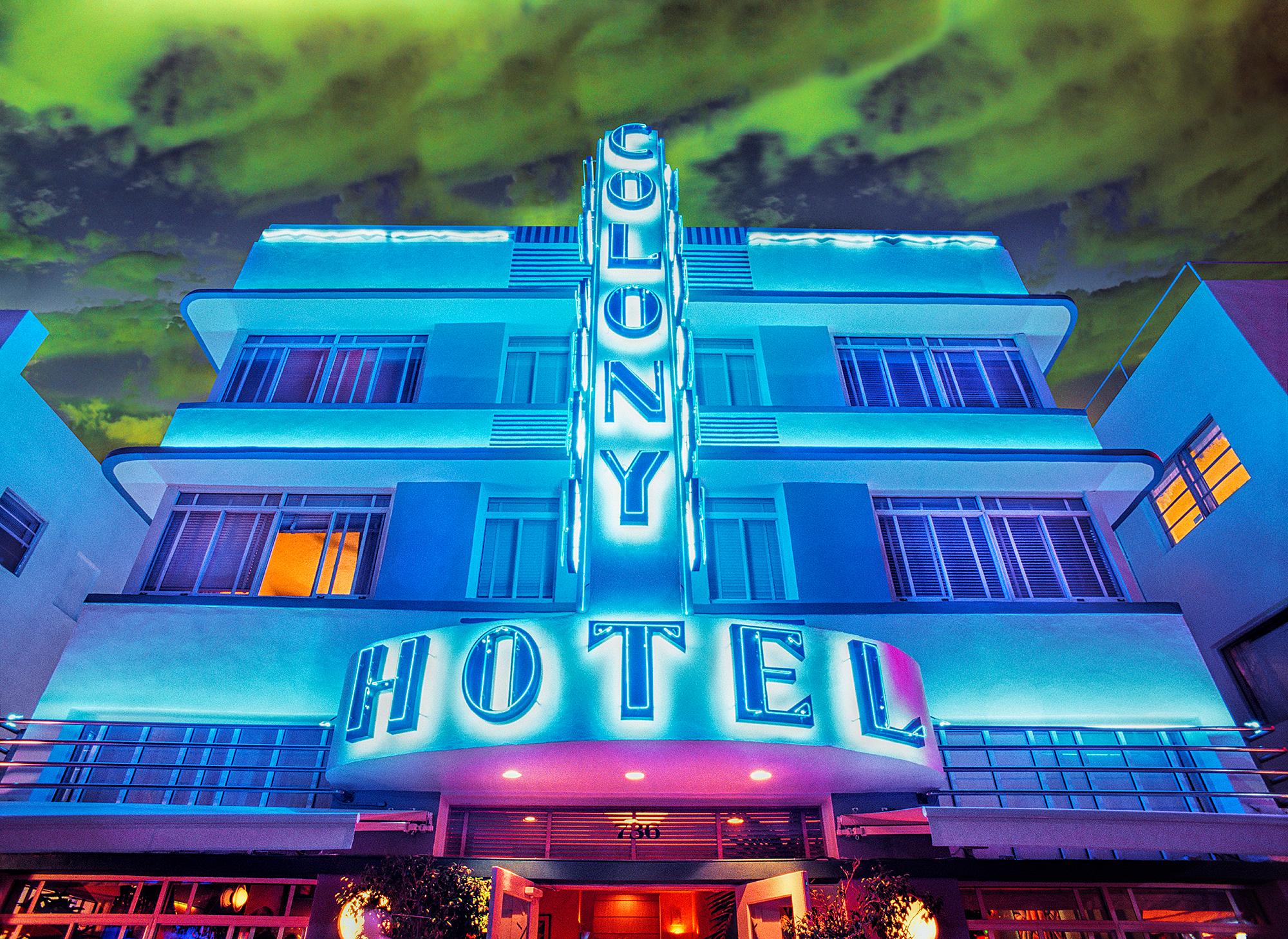 Mitchell Funk Color Photograph - Art Deco South Beach Miami Colony Hotel 