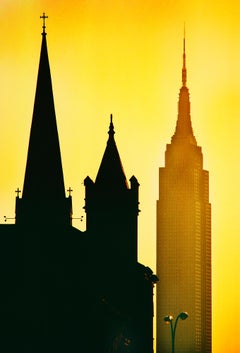 Inspiring Spires: Empire State Building in New York City at Gold Sunset