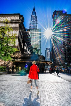 Lichtblitz hinter dem Chrysler Building – signierter Farbfotodruck