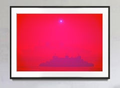 Staten Island Ferry in Magenta New York Harbor by Mitchell Funk,  Color Field