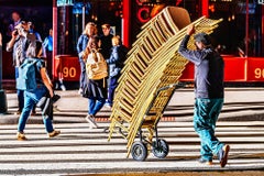 Street Photography with Chairs and Pedestrians