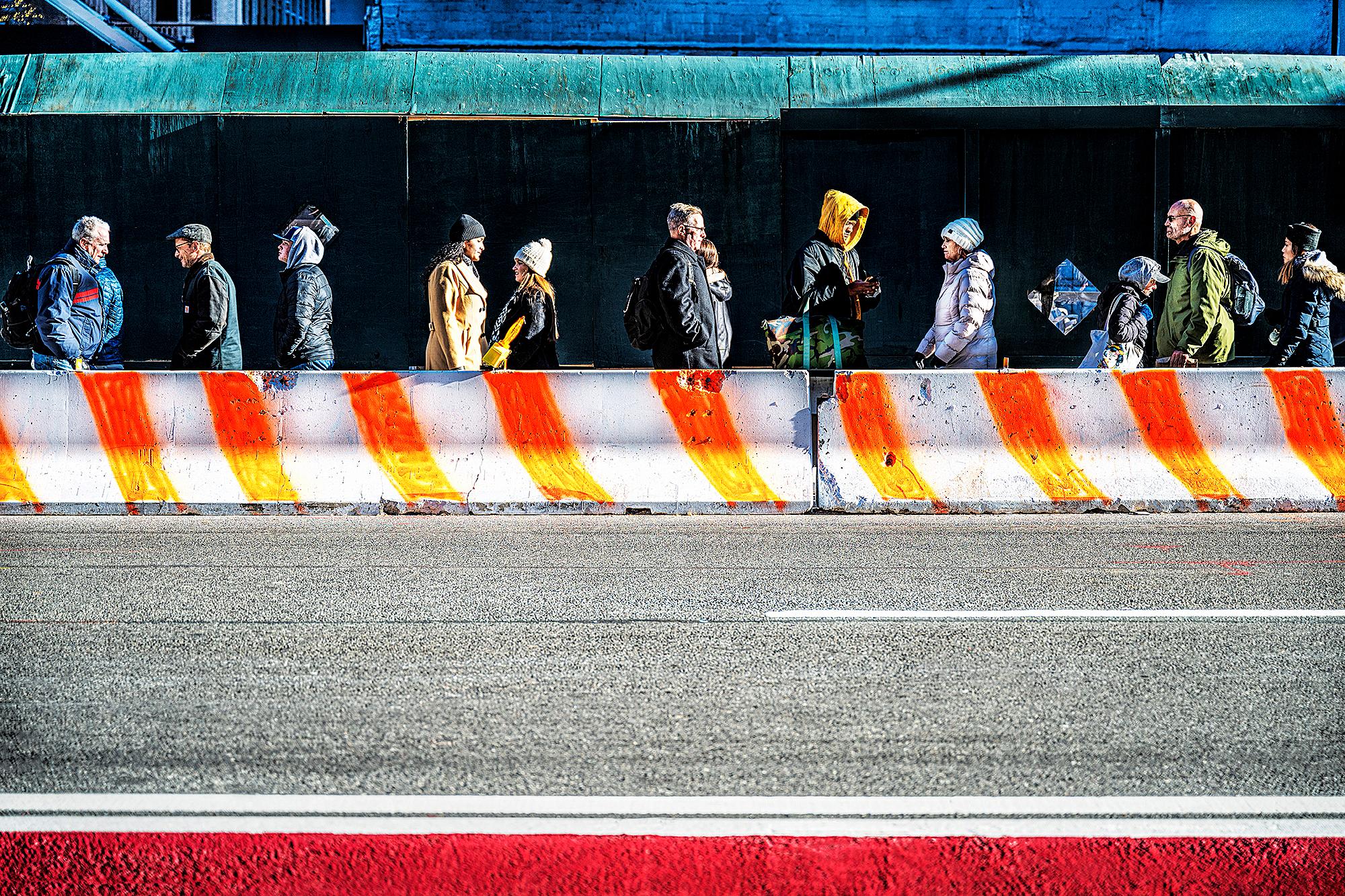 Mitchell Funk Landscape Photograph - Street Walkers  -  New York Street Photography Abstraction 