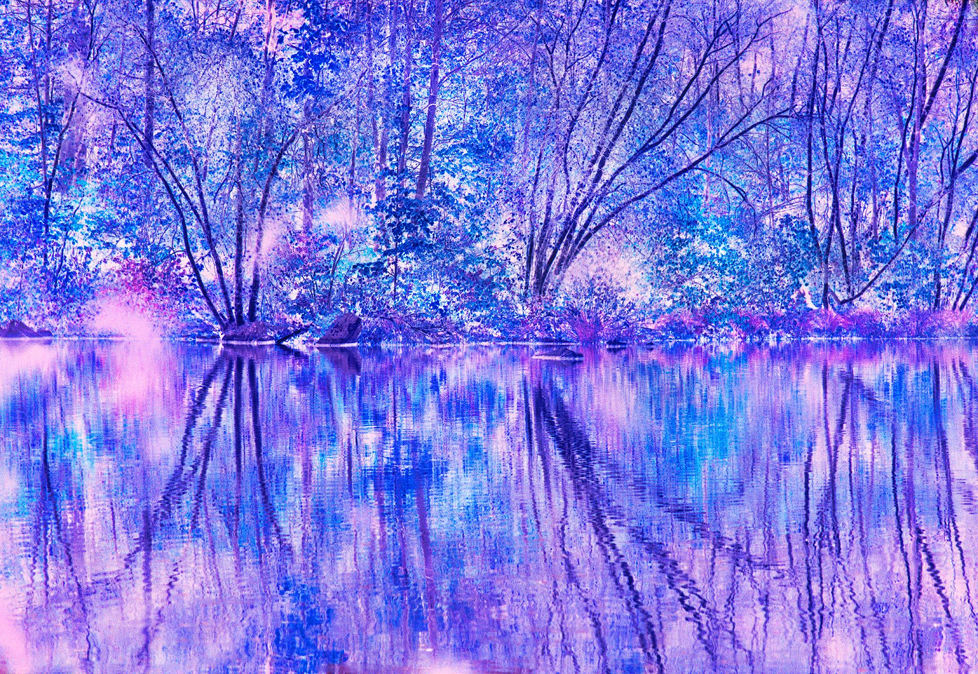 Mitchell Funk Landscape Photograph – Surreale impressionistische Landschaft in Lavendel