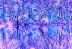 Retro Surreal Impressionist Landscape in Lavender