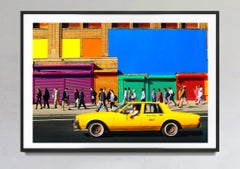 Taxi und Farbtüren in der 42nd Street