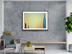 The Empire State Building Art Deco Skyscraper Silhouetted, New York in the 1970s