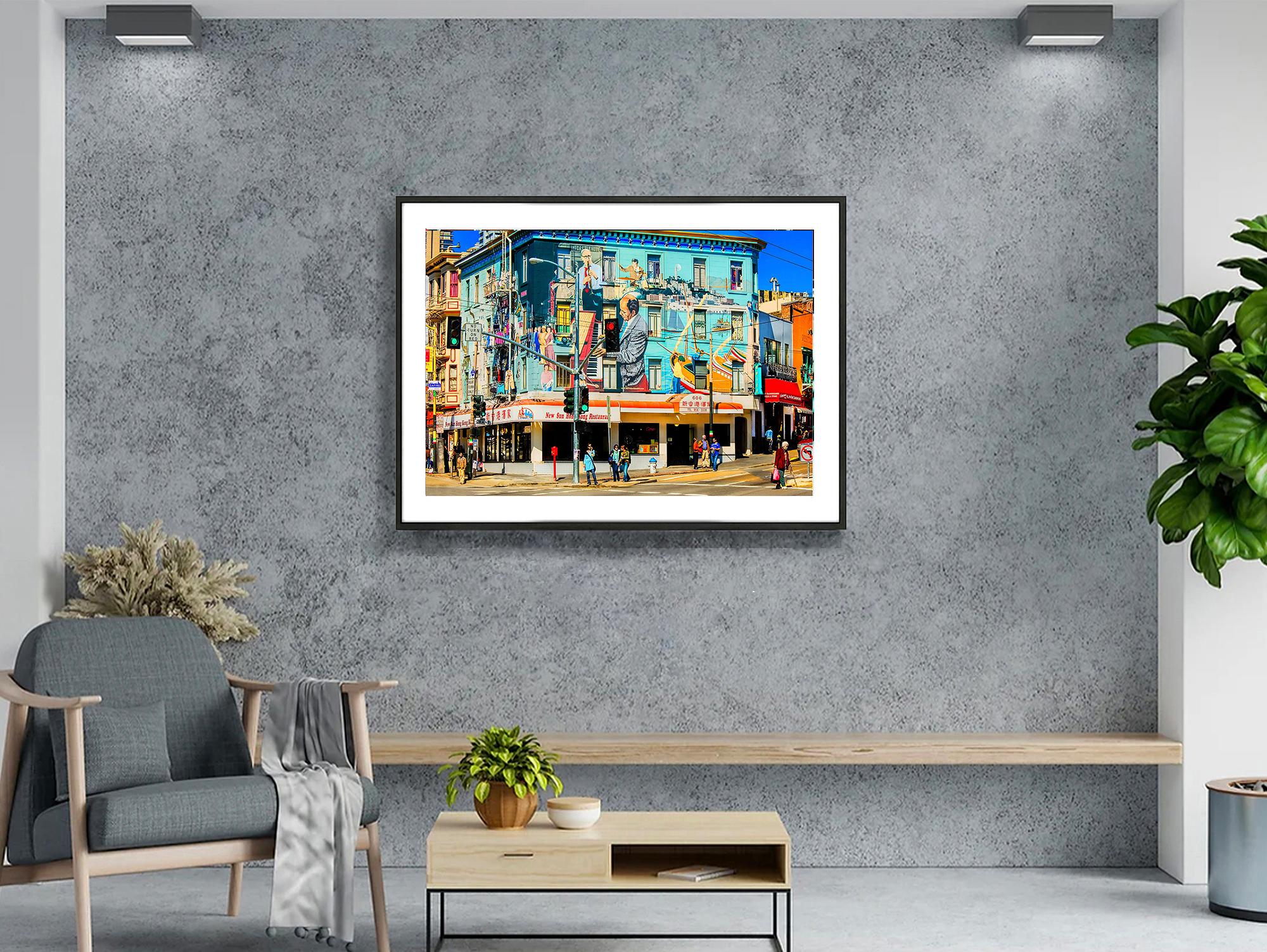 Il Jazz Building di NORTH BEACH,  San Francisco - Landscape Photograph Beige di Mitchell Funk