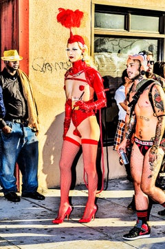 « The Queen », Gay San Francisco , Folsom Street Fair. Cuir bondage pour LGBTQ