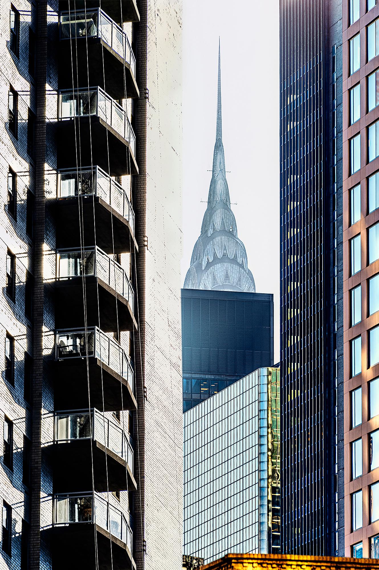 Die Turmspitze  Silber des Chrysler-Gebäudes,  Manhattan Art Deco Wolkenkratzer 