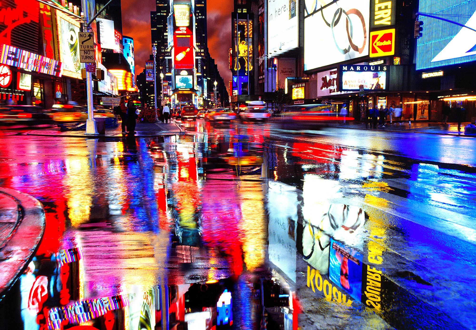 Mitchell Funk Landscape Photograph - Times Square in the Rain