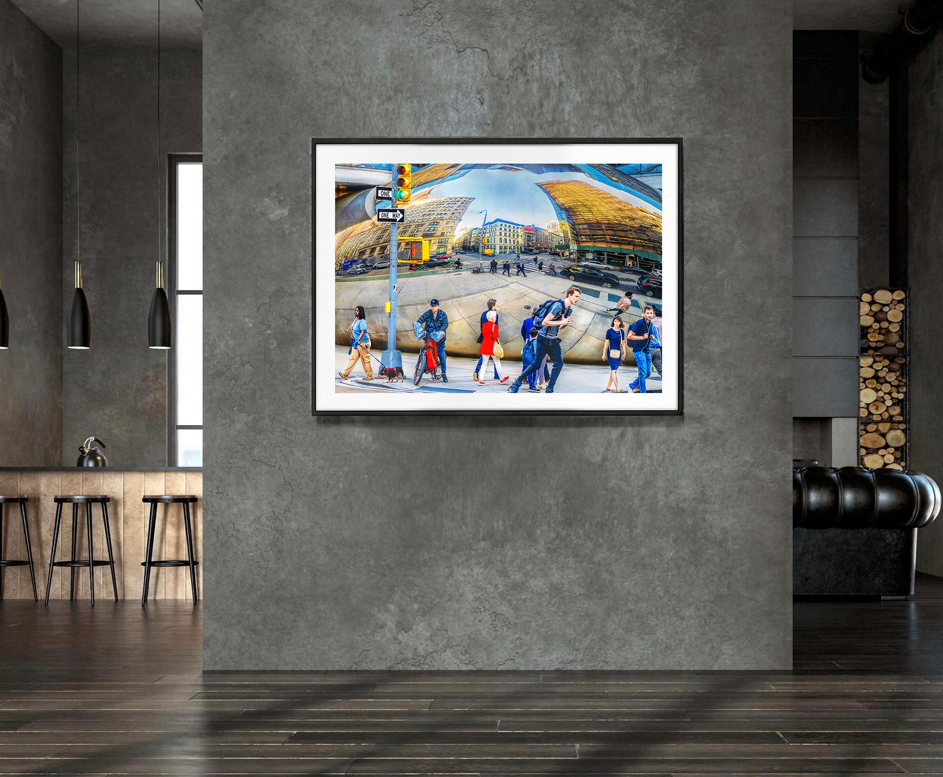 Photographie de rue Tribeca avec reflets de la ville de New York en vente 1