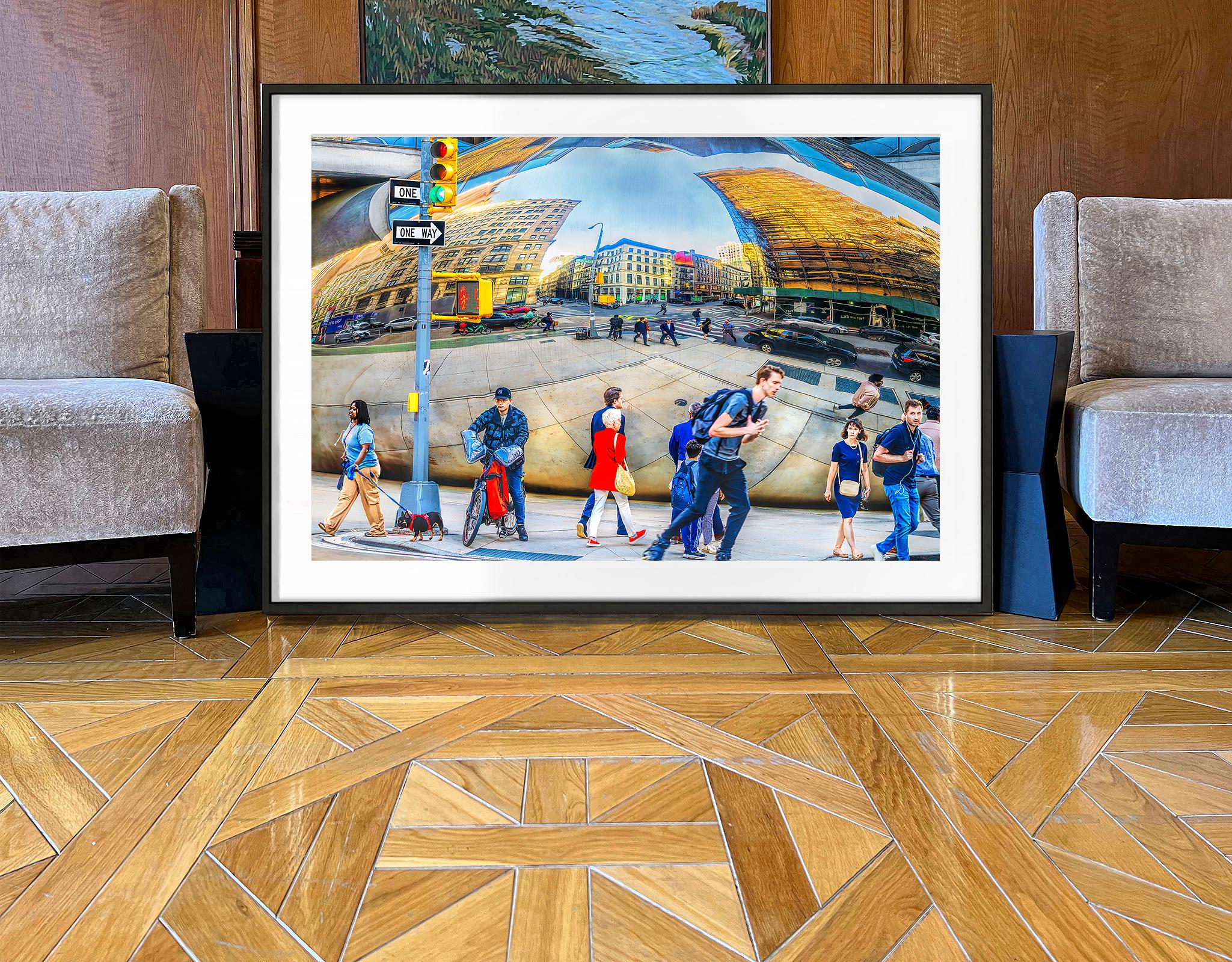 Photographie de rue Tribeca avec reflets de la ville de New York en vente 2