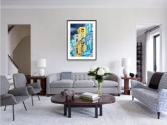 Turquoise and Yellow Victorian Houses in Mission District San Francisco