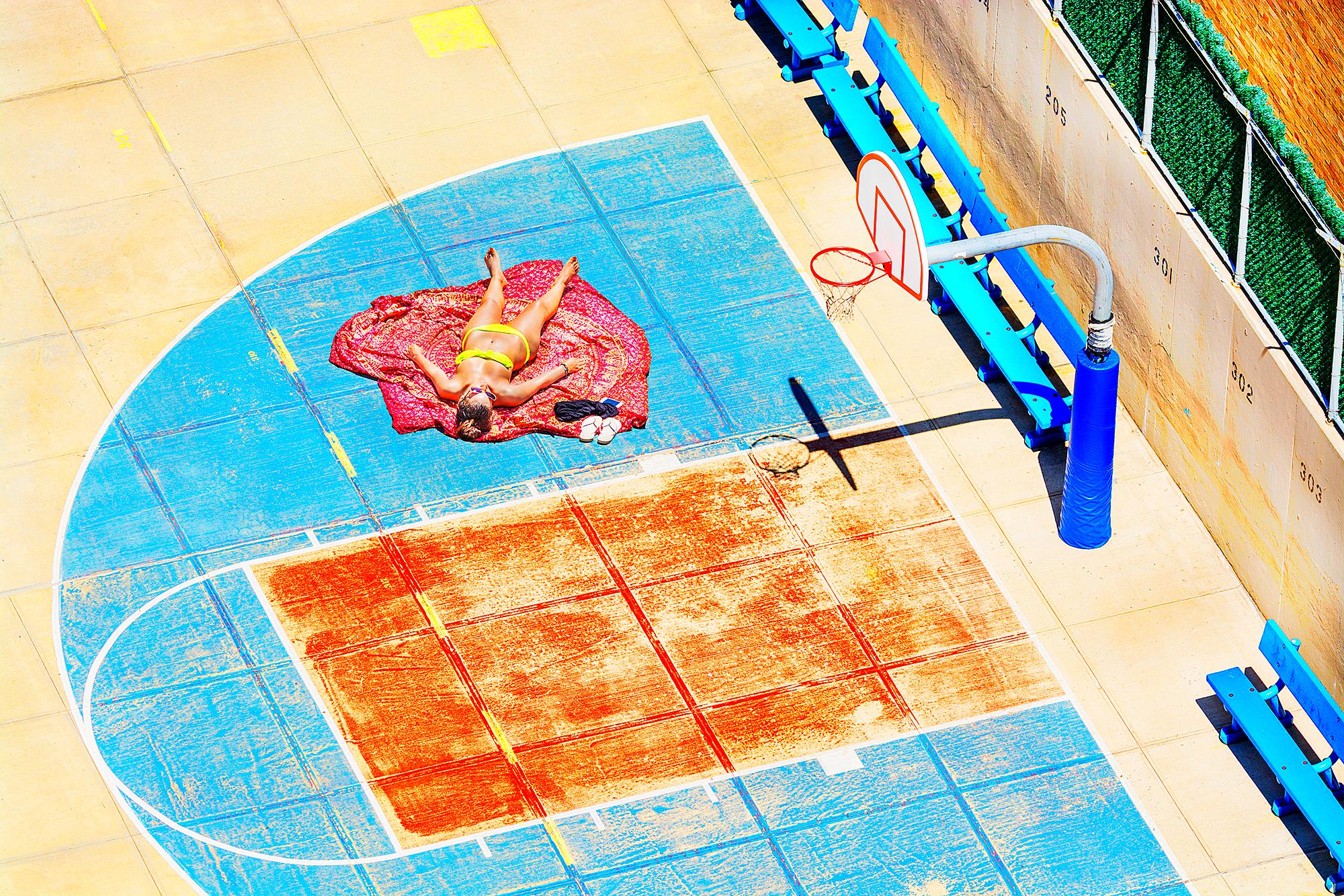 Mitchell Funk Figurative Photograph - Urban Sunbather,  New York City